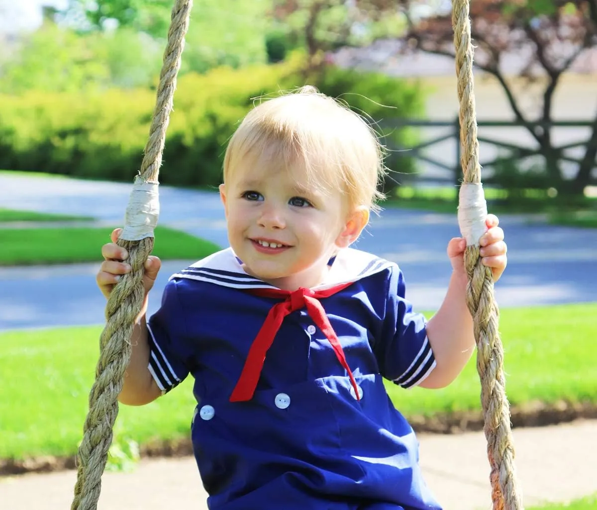Baby Boys’ 2 Piece Nautical Bobby Suit with Collar
