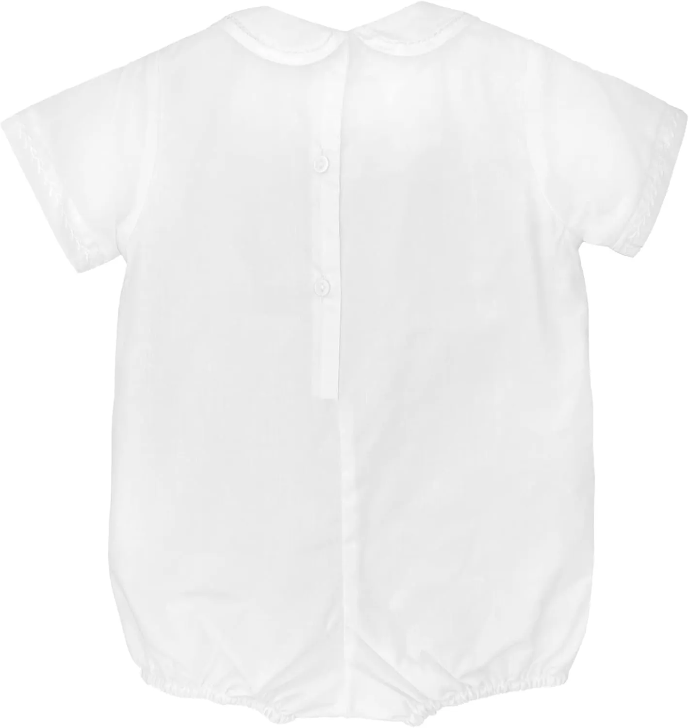 Baby Boys' Romper with Pintucks and Feather Stitching