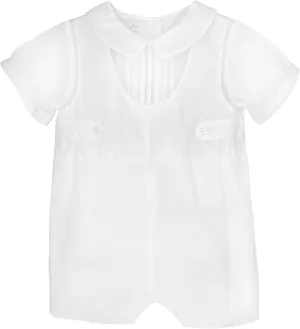 Baby Boys’ Shortall with Pintucks and Side Tabs