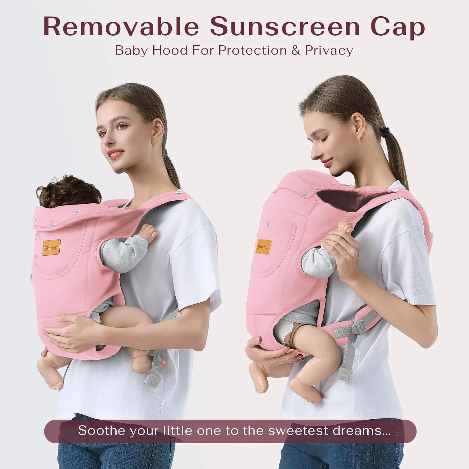 Baby Carrier Newborn to Toddler(7-30lbs), Toddler Carrier Baby Holder Carrier with Adjustable Shoulder Strap, Chest Carriers, Pink