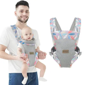 Baby Carrier Wrap, Ergonomic Front Carrier for Baby Infant Carrier All Carry Position Front and Back Face-in Face-Out Holder Baby Kangaroo Carrier for Toddler (Leaf)