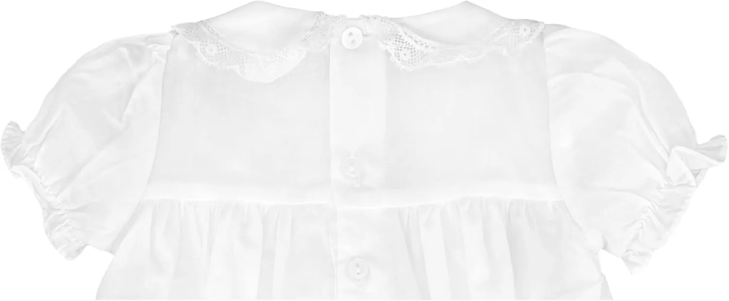 Baby Girls' Fully Smocked Dress with Lace Trim