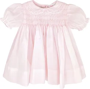 Baby Girls' Fully Smocked Dress with Lace Trim