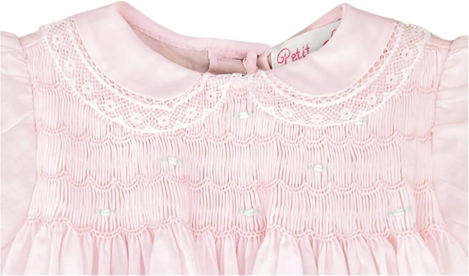 Baby Girls' Fully Smocked Dress with Lace Trim