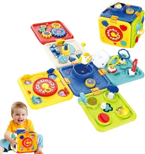 Baby Learning Activity Cube for 12-18 Months - 6 in 1 Multi-Functional Play Center - Baby Busy Sensory Toys, Montessori Toys, Boy and Girl Gift
