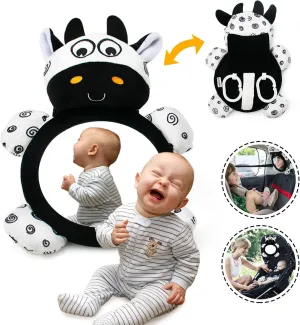 Baby Mirror Toys, Multi-Function Baby Mirror High Contrast Black and White, Tummy Time Mirror Easy to Install, Baby Infant Boy Girl Toy & Gifts 3 6 12 Months Non-Toxic