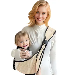 Baby Sling Carrier Toddler Carrier Boys Girls Newborn to Toddler Safety Adjustable Non-Slip Baby Half Wrapped Sling Baby - Beige Zebra