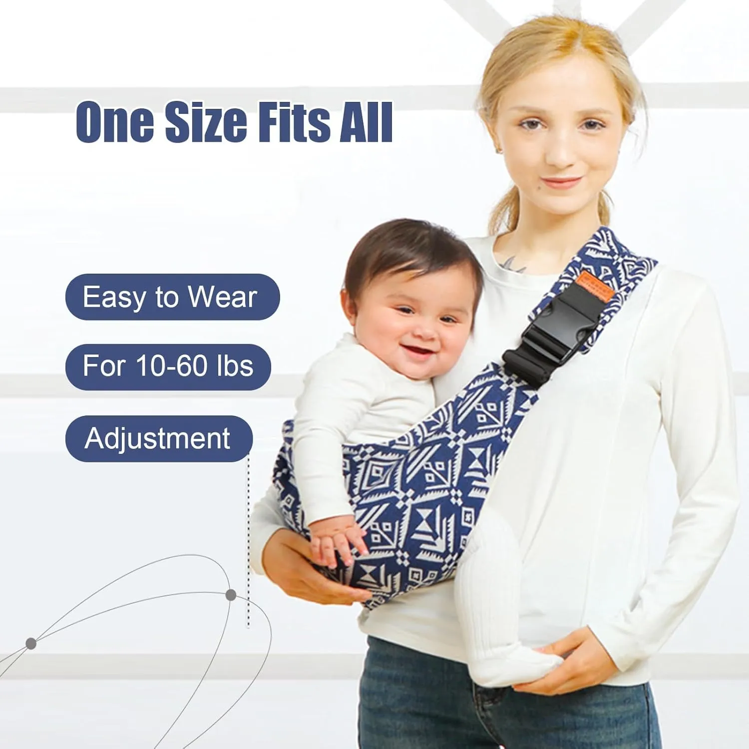 Baby Sling Carrier,Baby Sling,Toddler Carrier,Adjustable and Non-Slip Hip Seat Carrier Carrying 10-30 lbs(Black)