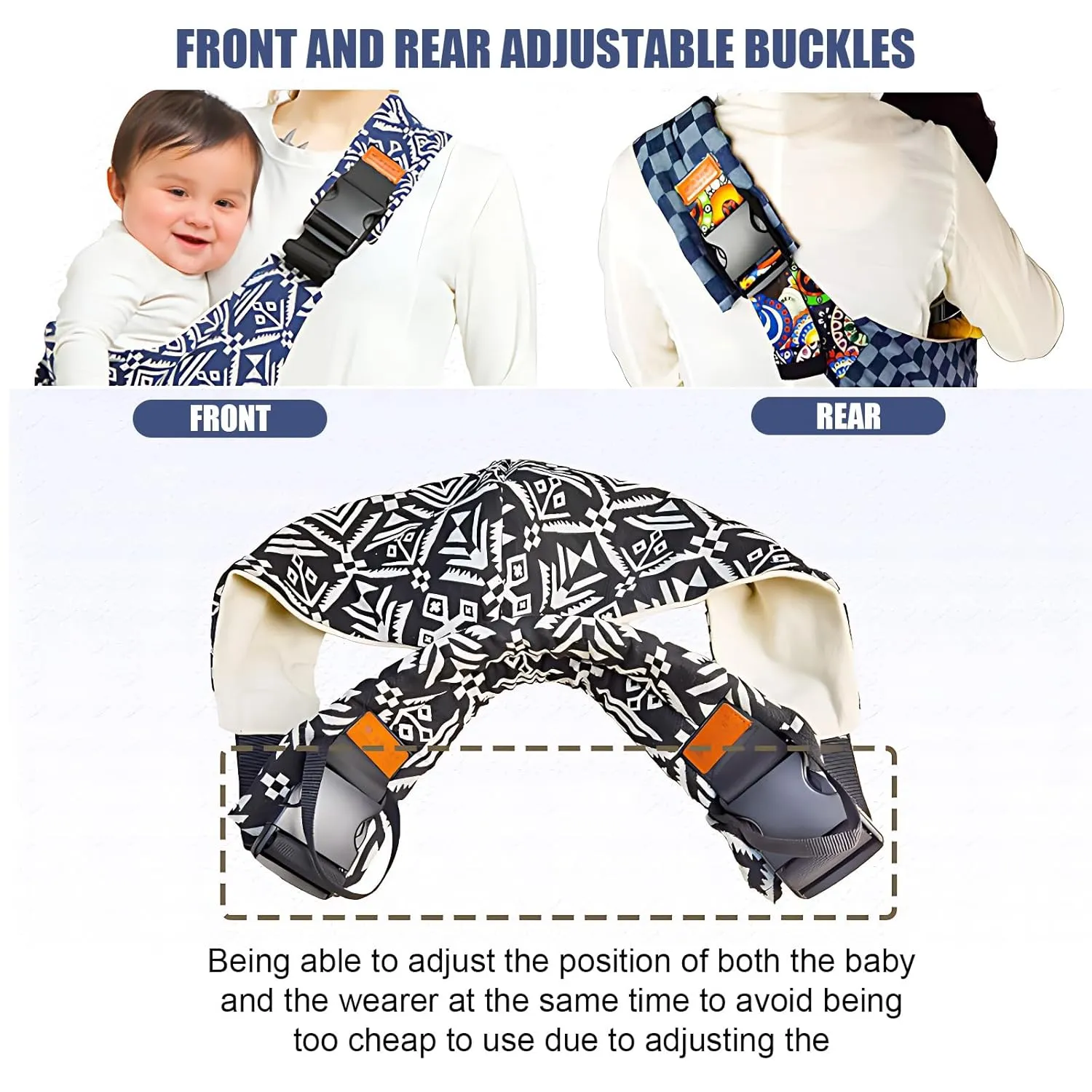 Baby Sling Carrier,Baby Sling,Toddler Carrier,Adjustable and Non-Slip Hip Seat Carrier Carrying 10-30 lbs(Black)