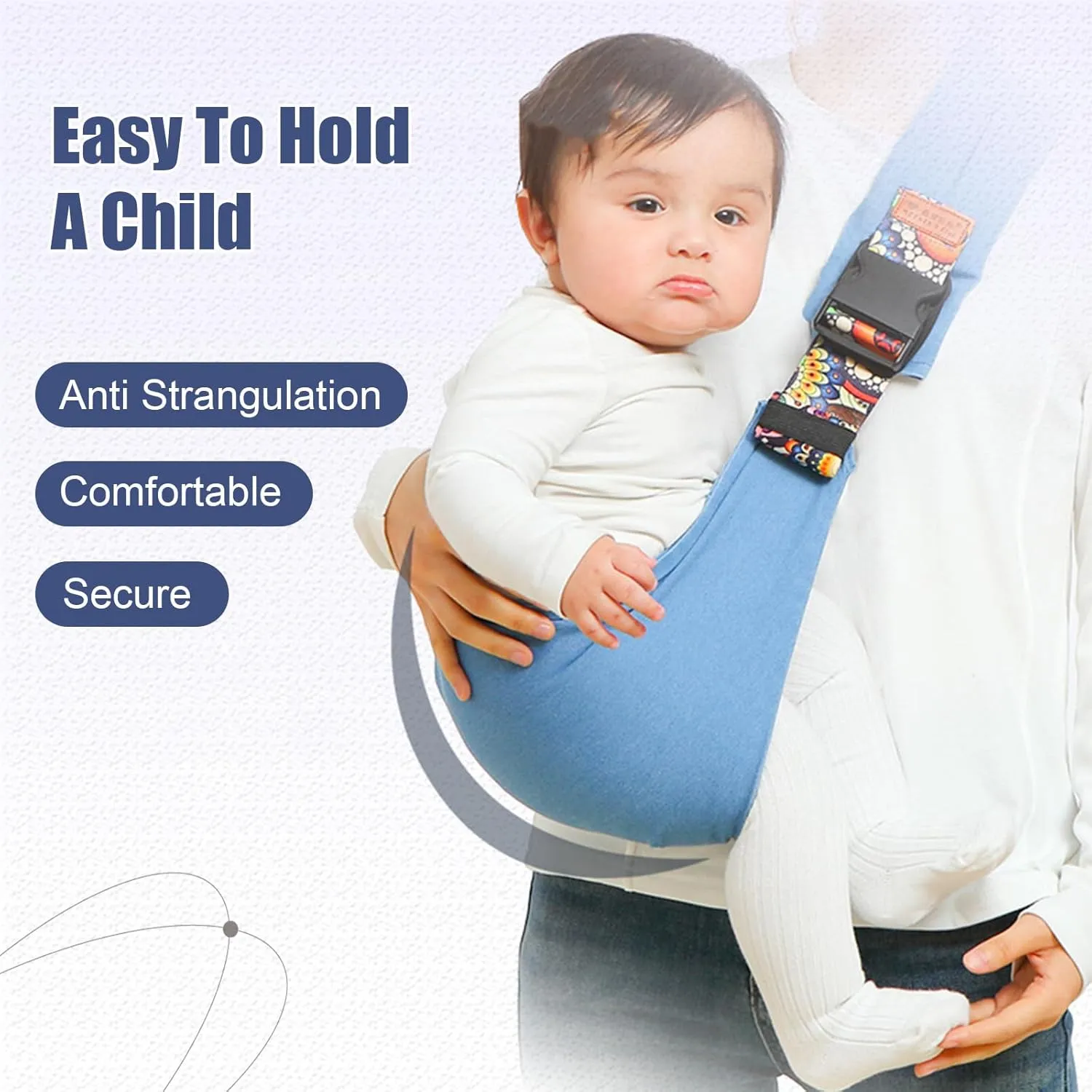Baby Sling Carrier,Baby Sling,Toddler Carrier,Adjustable and Non-Slip Hip Seat Carrier Carrying 10-30 lbs(Black)