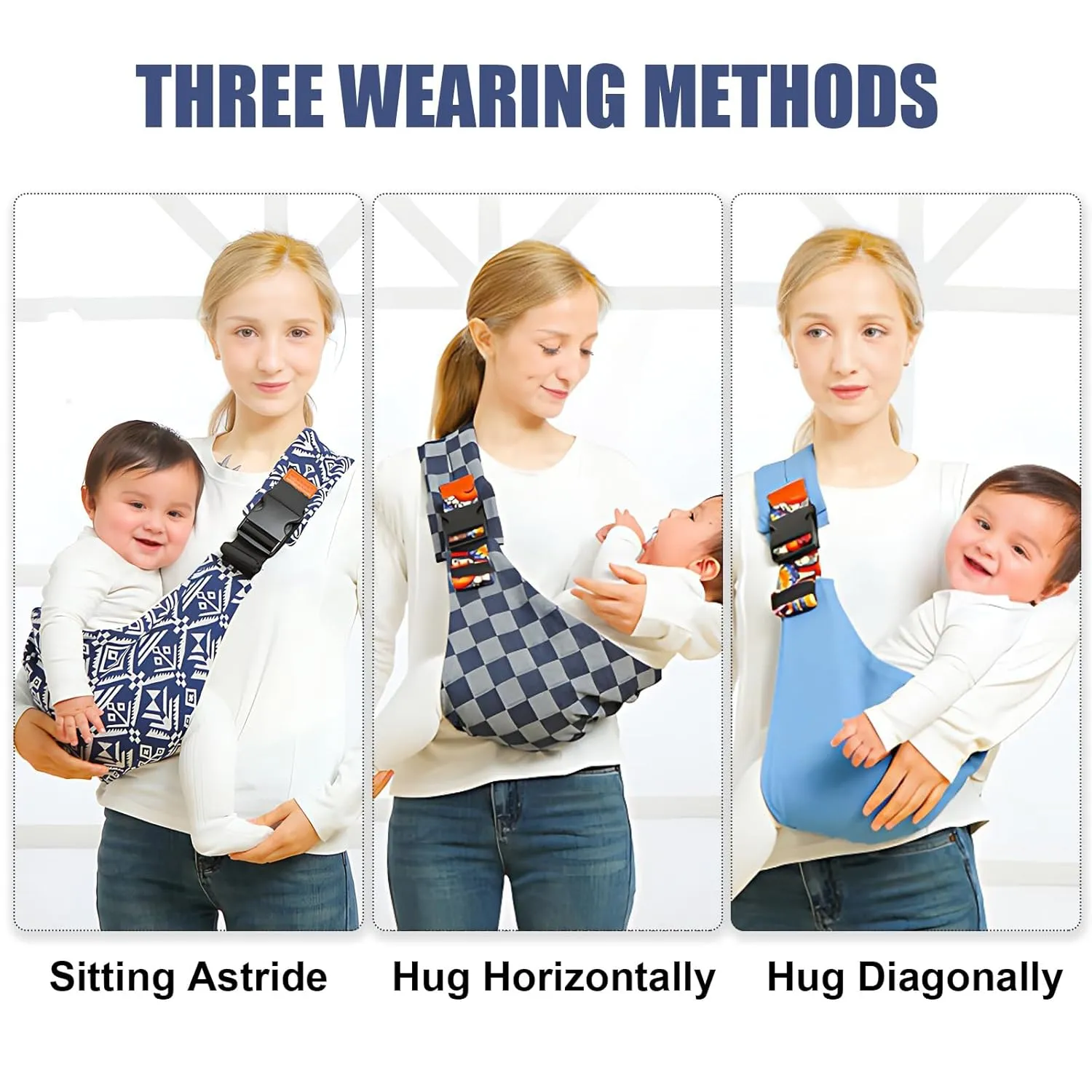 Baby Sling Carrier,Baby Sling,Toddler Carrier,Adjustable and Non-Slip Hip Seat Carrier Carrying 10-30 lbs(Black)