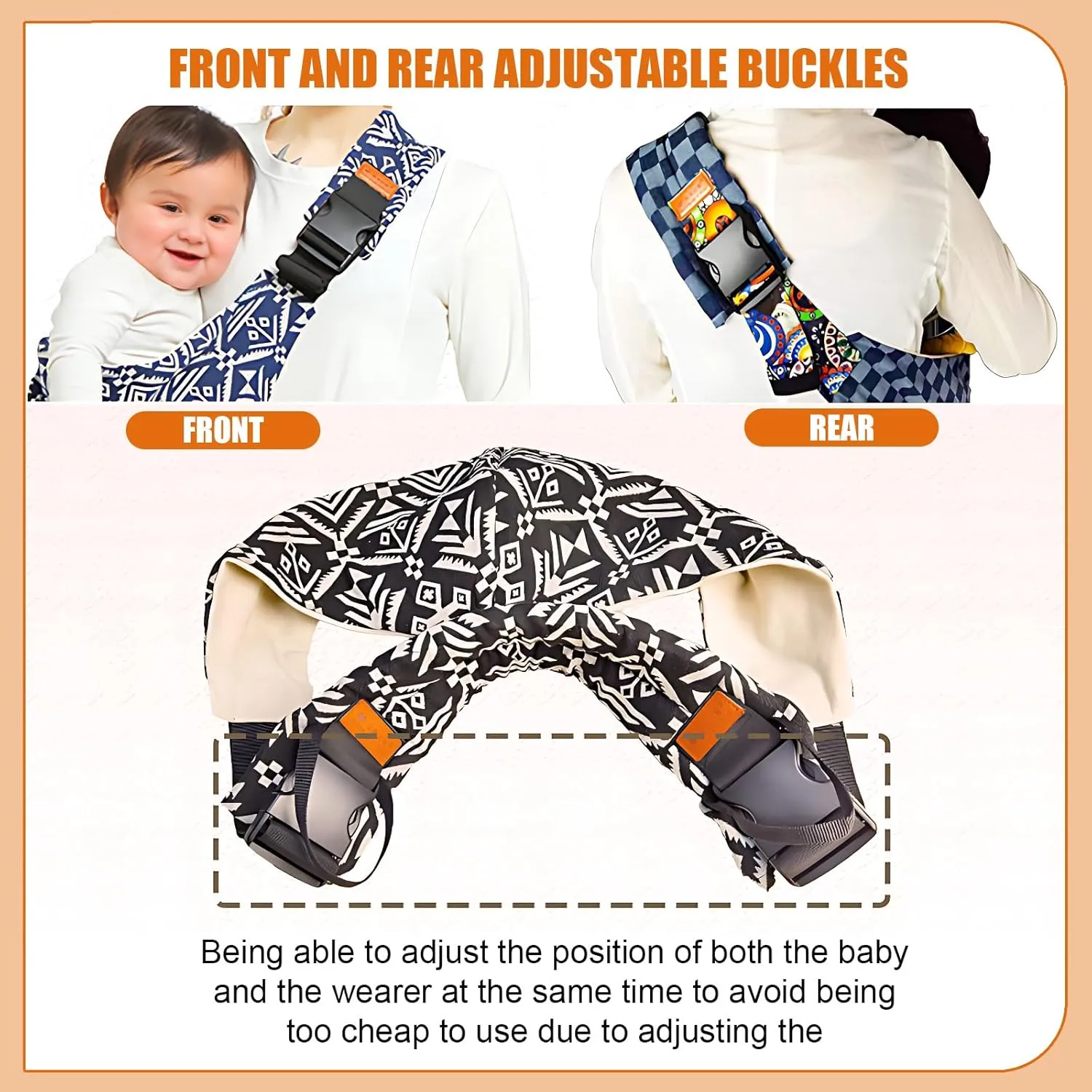 Baby Sling Carrier,Toddler Carrier, 2025 New Baby Sling,Portable and Lightweight Sling,Non-Slip Hip Seat Carrying 10-30lbs(Blacksail)