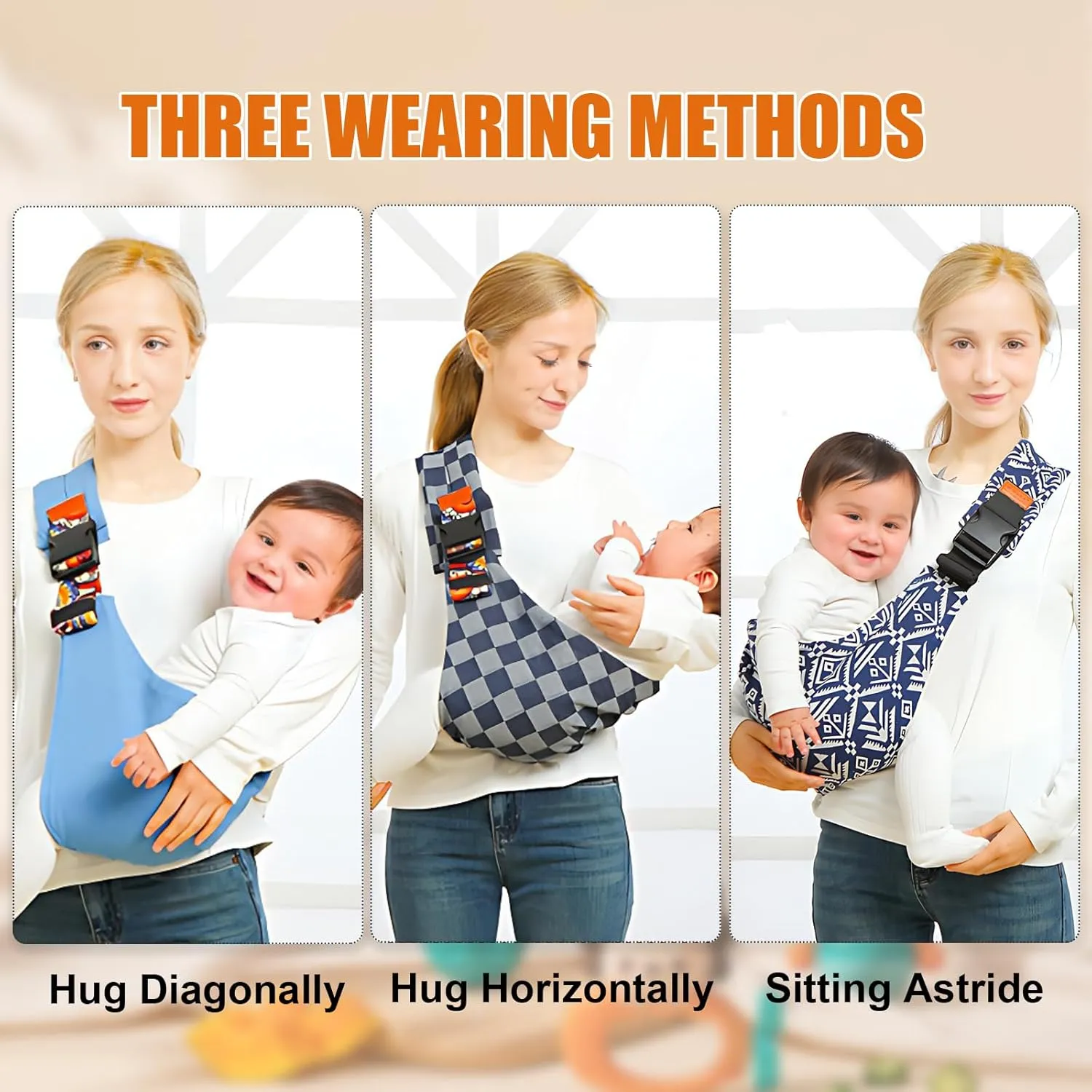 Baby Sling Carrier,Toddler Carrier, 2025 New Baby Sling,Portable and Lightweight Sling,Non-Slip Hip Seat Carrying 10-30lbs(Blacksail)