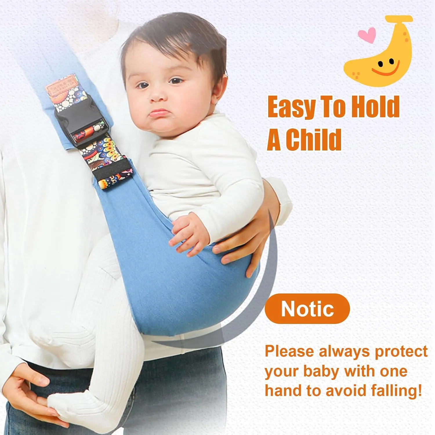 Baby Sling Carrier,Toddler Carrier, 2025 New Baby Sling,Portable and Lightweight Sling,Non-Slip Hip Seat Carrying 10-30lbs(Blue)