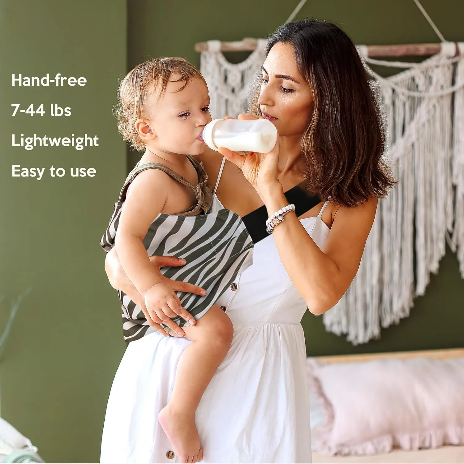 Baby Sling Shoulder Carrier,Ultimate Comfort Side Baby Carrier for Newborn to Toddler/Infants (7lbs-44lbs) (Zebra-Stripe)