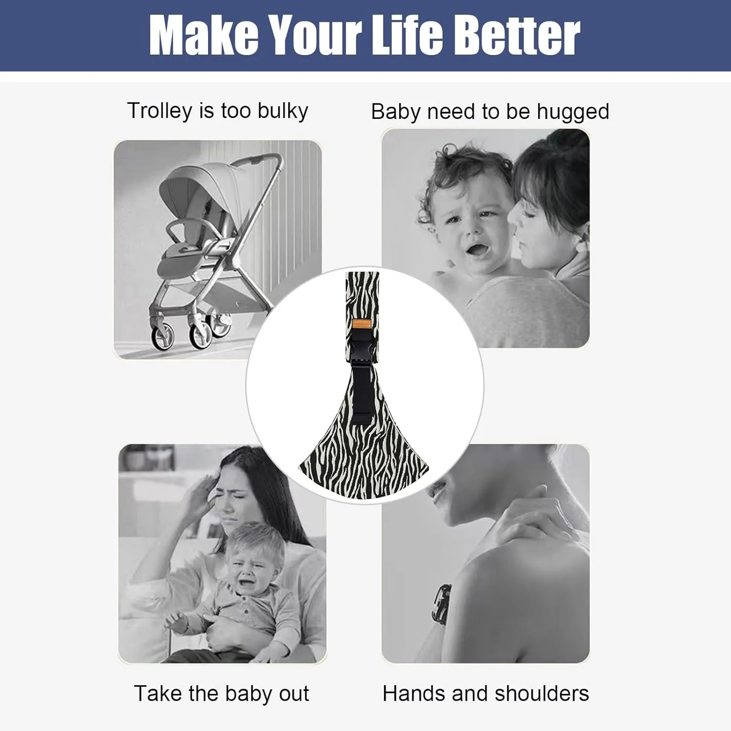 Baby Sling,Baby Sling Carrier,Toddler Carrier,Carrier for 10-30lbs,Lightweight and Non-Slip Hip Seat(Brown)