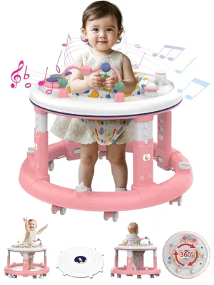 Baby Walker, Baby Jumper Activity Center, Baby Walkers and Activity Center, Baby Walker with Wheels for Boys Girls, Features 360 Degree Swivel Seat, Bounce Footpad for 6-18 Month