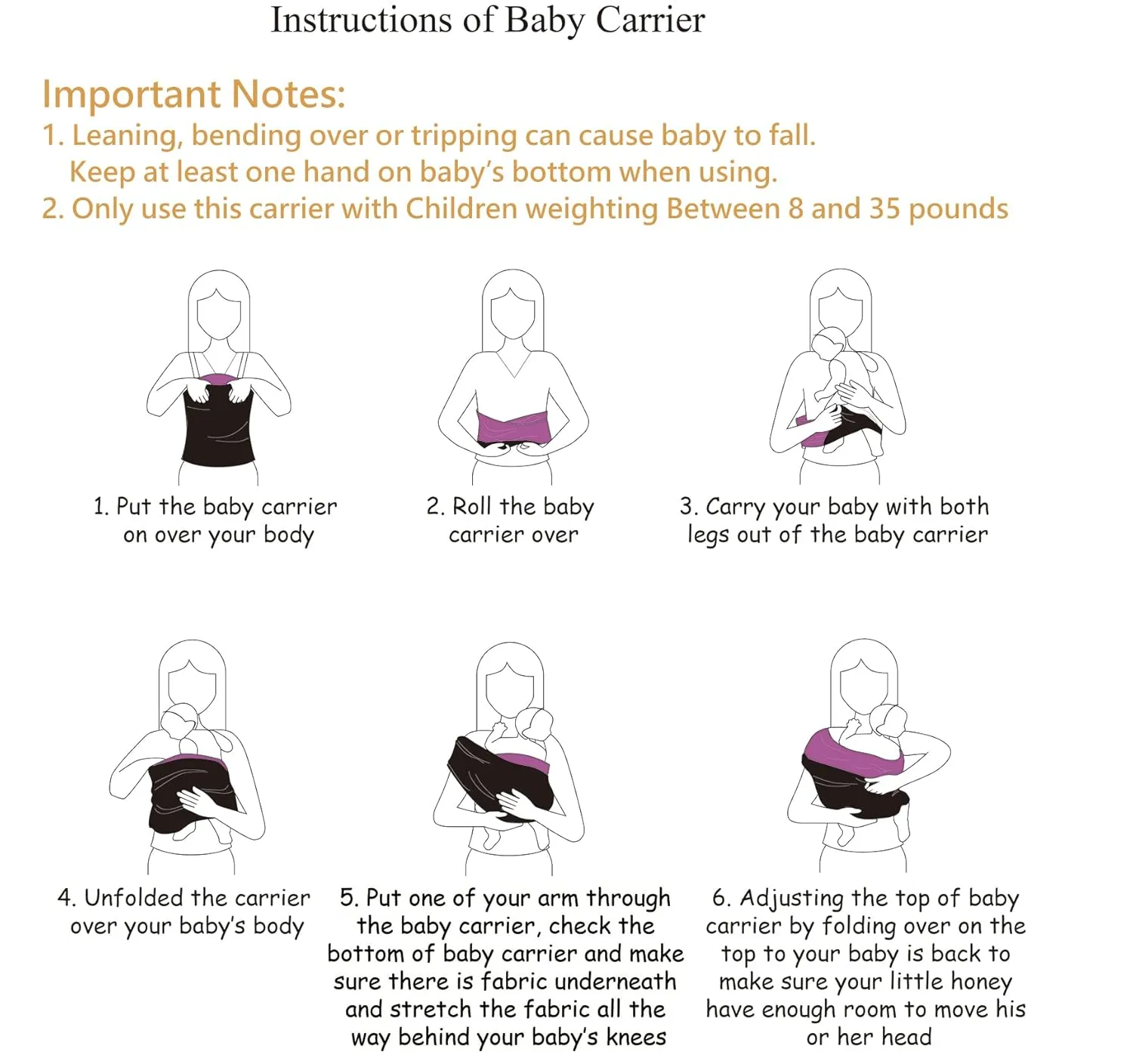 Baby Wrap Carrier, Perfect Baby Carrier Wrap Sling for Newborn and Infant up to 35 lbs.
