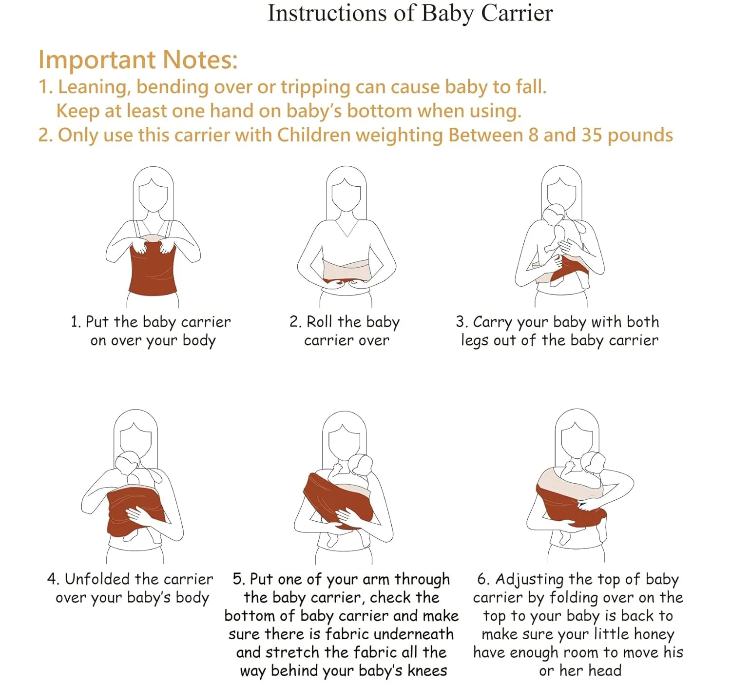 Baby Wrap Carrier, Perfect Baby Carrier Wrap Sling for Newborn and Infant up to 35 lbs.