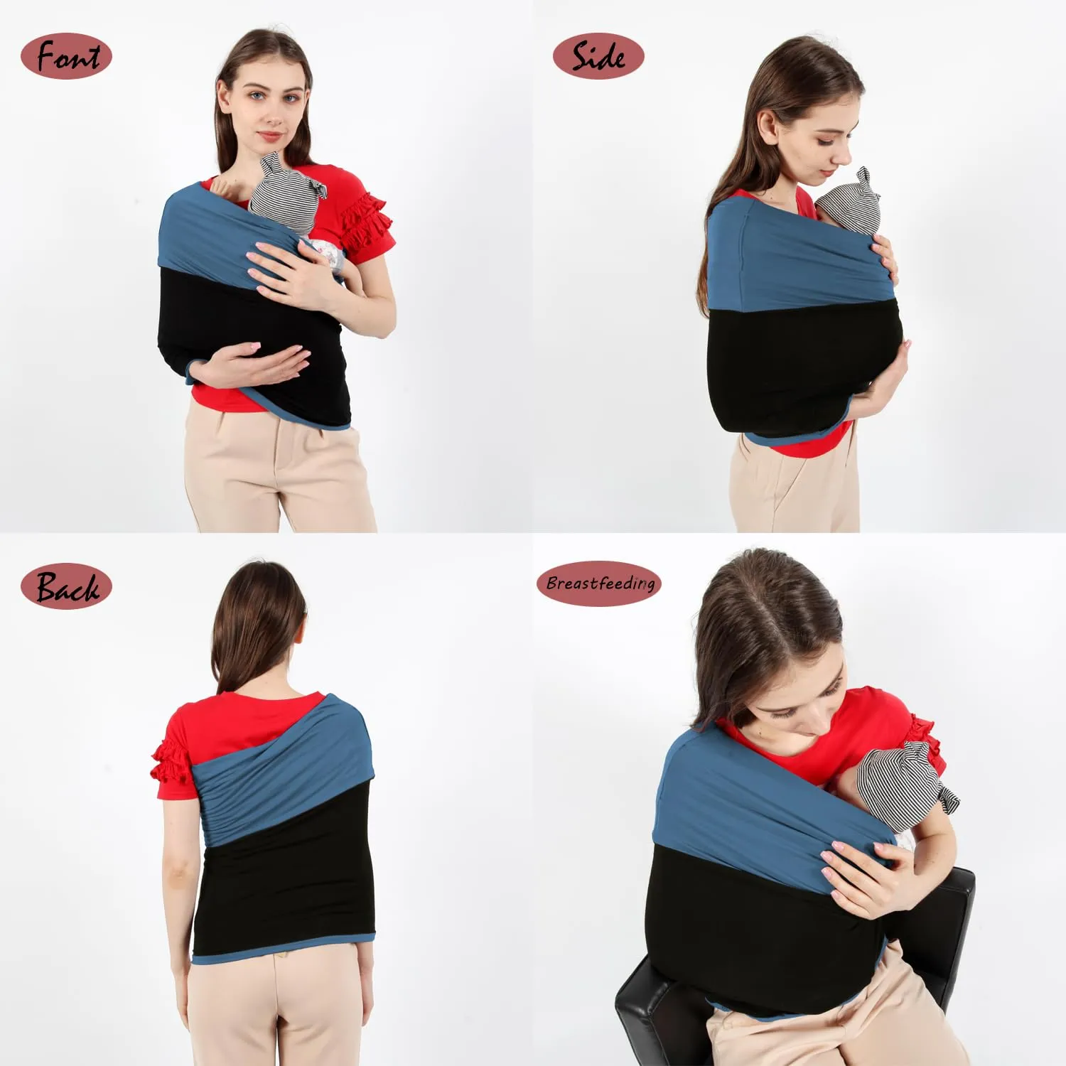 Baby Wrap Carrier, Reversible Bonding Comforter, Soft & Stretchy Baby and Infant Sling, Perfect Baby Carrier Wrap Sling for Newborn and Infant up to 35 lbs.
