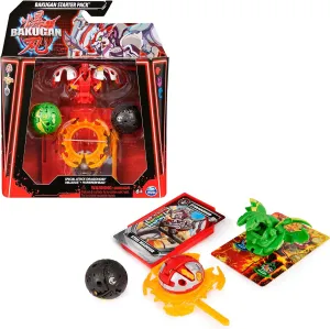 Bakugan Starter 3-Pack, Special Attack Dragonoid, Nillious, Hammerhead Customizable Spinning Action Figures and Trading Cards, Kids Toys for Boys and Girls 6 and up