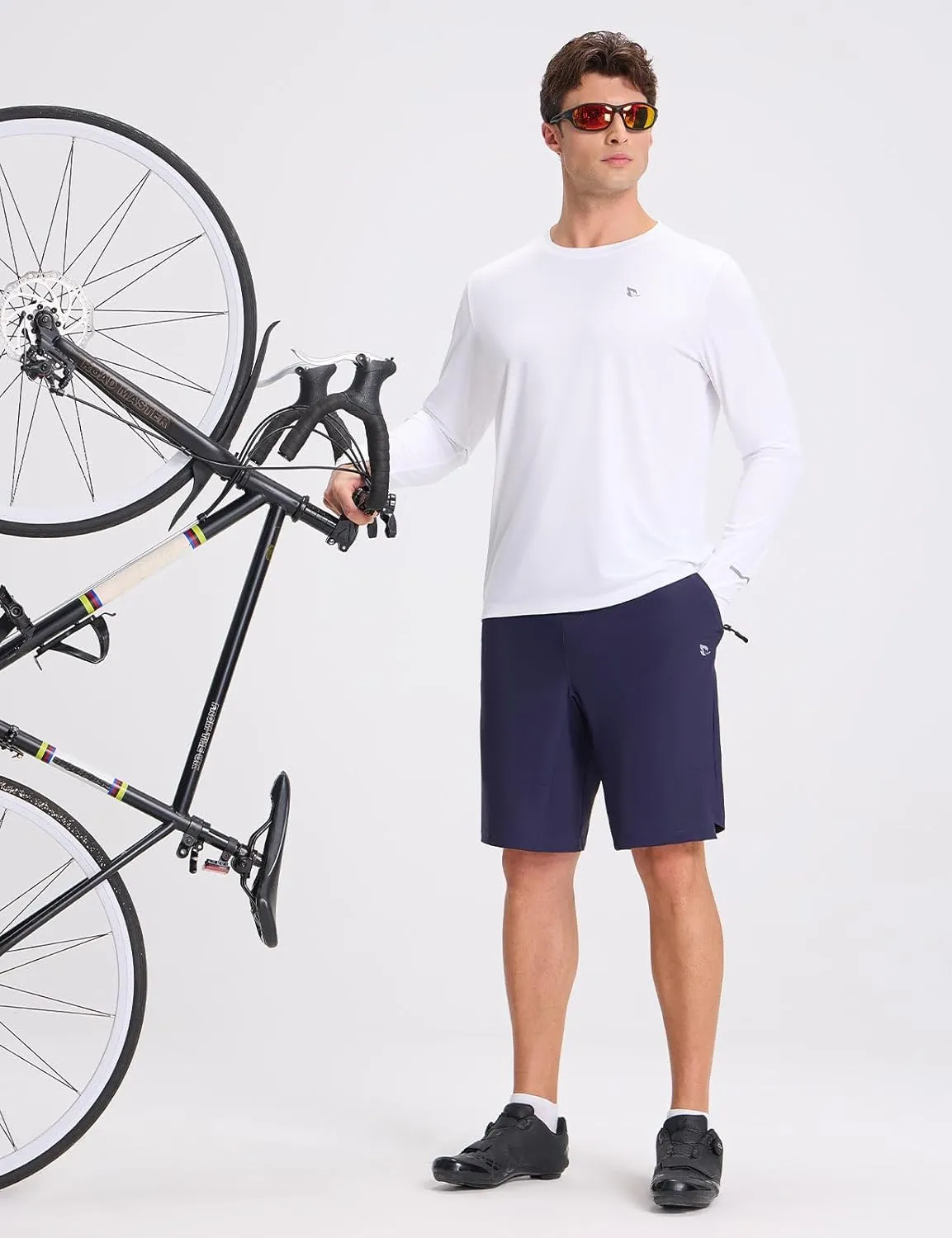 baleaf Men's Mountain Bike Shorts Loose-fit Cycling Shorts MTB Bicycle 9 Inch Zipper Pockets Drawstring Stretchy UPF50 