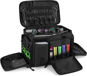 Barber Hairdressing Bag Supplies Bag with Adjustable Dividers, Barber Tools Storage Hair Clipper Case Organizer for Scissors Clippers Trimmers & Haircut Kits, Barber Travel Case