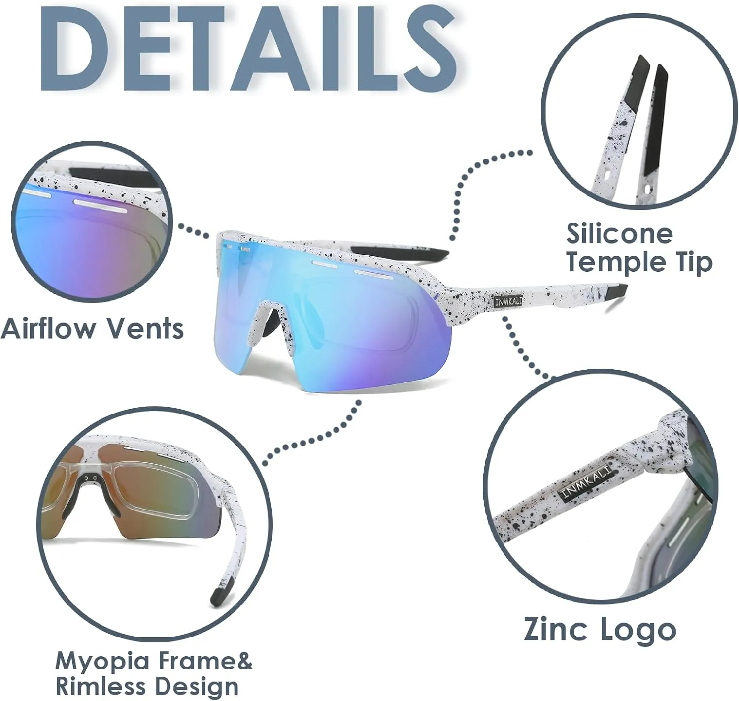 Baseball Cycling Glasses Sports Sunglasses for Men Women Youth Outdoor Softball Running UV 400 Protection