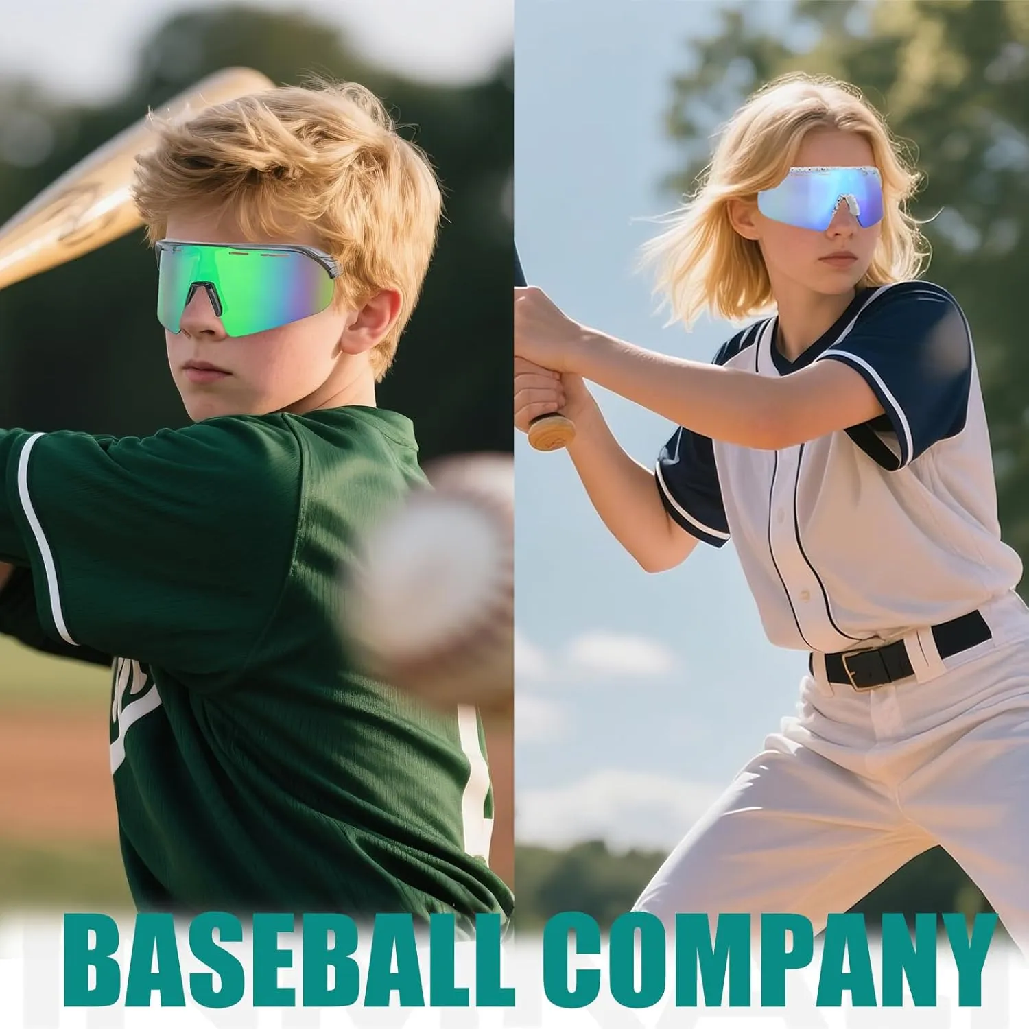 Baseball Cycling Glasses Sports Sunglasses for Men Women Youth Outdoor Softball Running UV 400 Protection