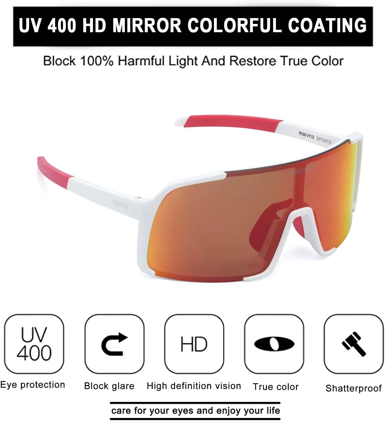Baseball Sunglasses for Men Women UV400 Protection Sports Glasses for Cycling Running Softball Sunglasses