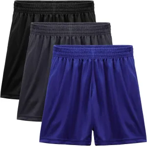 BEARAE Boys Athletic Shorts, Quick Dry Youth Basketball Shorts with Pockets Elastic Waistband, Sport Cargo Short Activewear