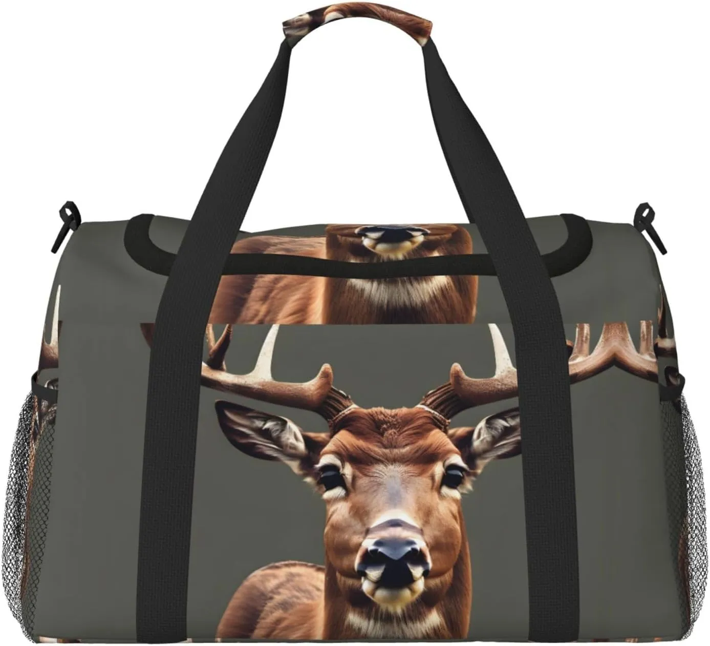 Beauty Deer Print Travel Duffle Bag Large Capacity Tote Stylish Weekender Bag for Outdoor Activities