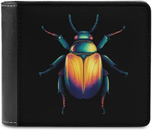 Beetles Slim Bifold Wallets Fashion Credit Card Holder Wallet Unisex Purse Travel