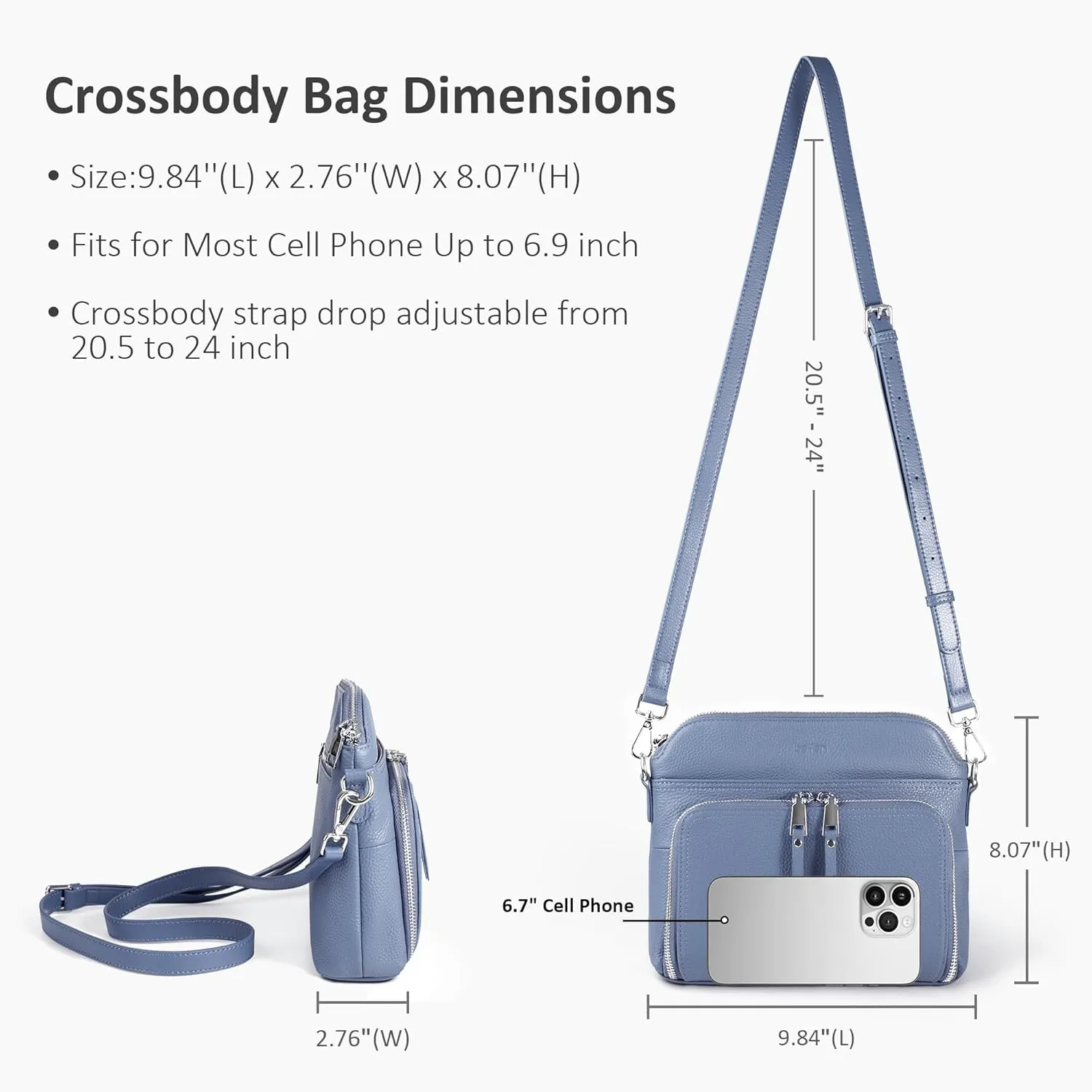 befen Genuine Leather Crossbody Purses for Women, Women's Small Crossbody Shoulder Bag with Built in RFID Wallet