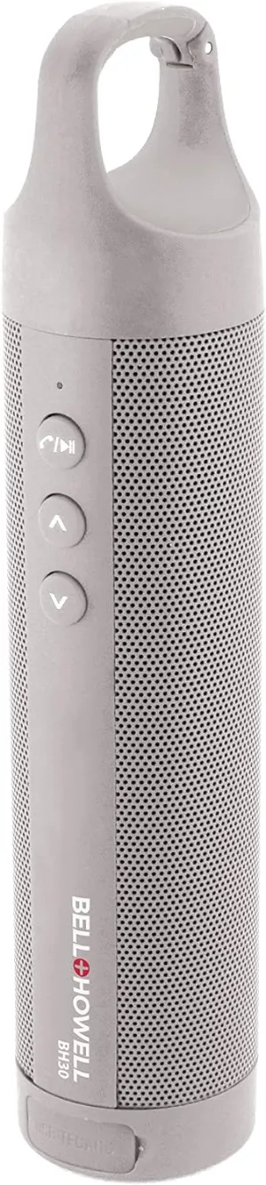 Bell Howell BH30-S Slimline Waterproof Clip-On Bluetooth Speaker,Silver