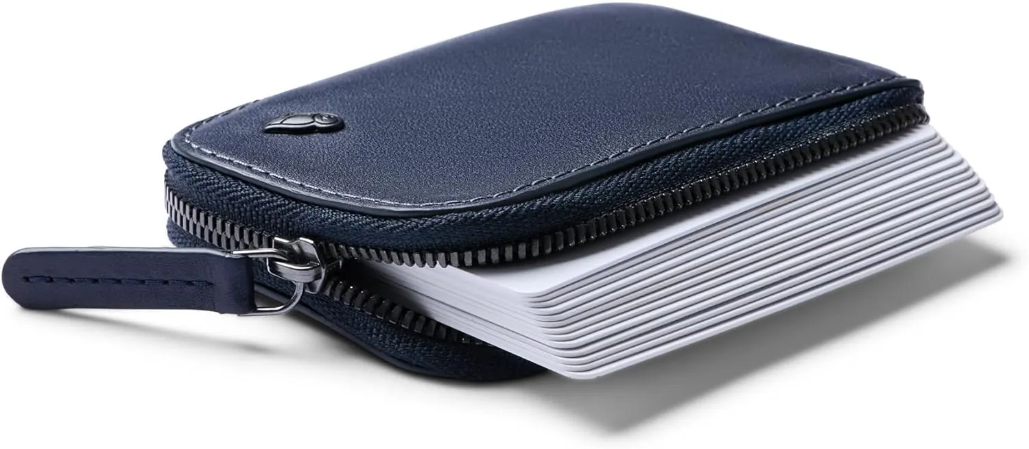 Bellroy Card Pocket (Small Leather Zipper Card Holder Wallet, Holds 4-15 Cards, Coin Pouch, Folded Note Storage)