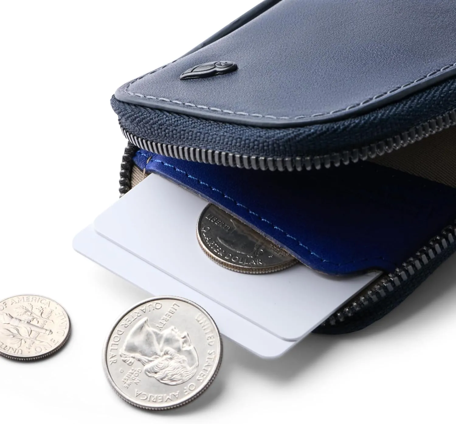 Bellroy Card Pocket (Small Leather Zipper Card Holder Wallet, Holds 4-15 Cards, Coin Pouch, Folded Note Storage)