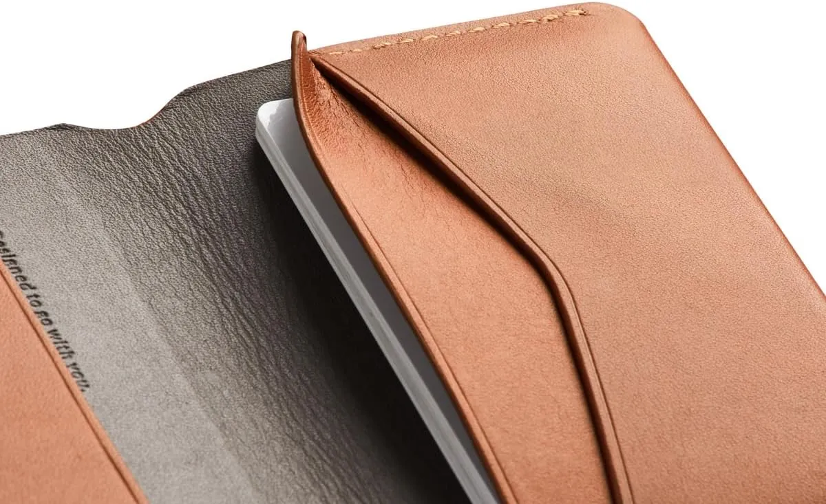 Bellroy Under Cover (slimline leather card wallet/holder with card storage, quick access slot, plus space for folded bills) - Caramel