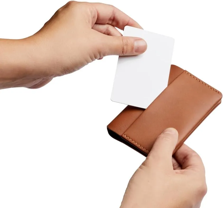 Bellroy Under Cover (slimline leather card wallet/holder with card storage, quick access slot, plus space for folded bills) - Caramel