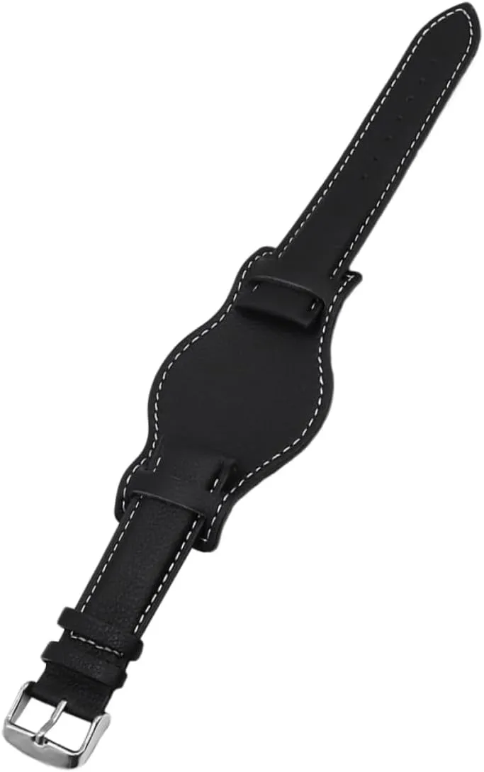 BESTYASH 1pc Classic Leather Watch Band for Interface Anti-metal Allergy Easy Installation Lightweight Smooth Edges Elegant Design for Timeless Style and Comfort