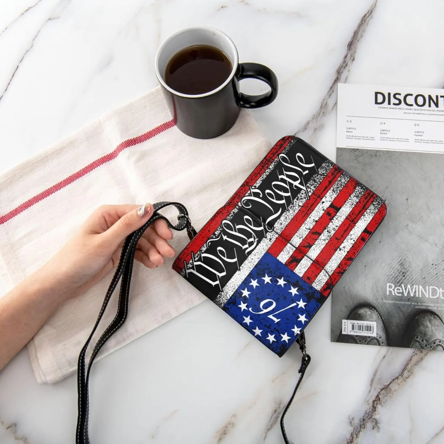 Betsy Ross American Flag 1776 Leather Crossbody Phone Purse for Women Cute Wallet Bags Lightweight Mini Sling Bag