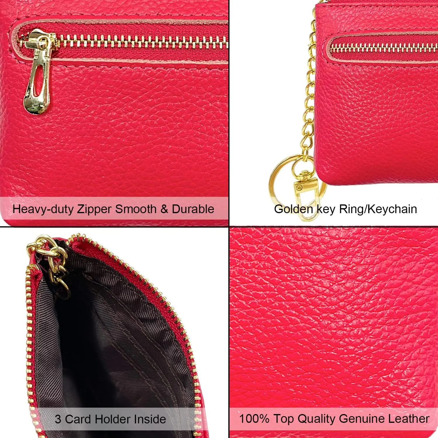 Beurlike Womens RFID Coin Purse Change Wallet Small Leather Card Holder Keychain