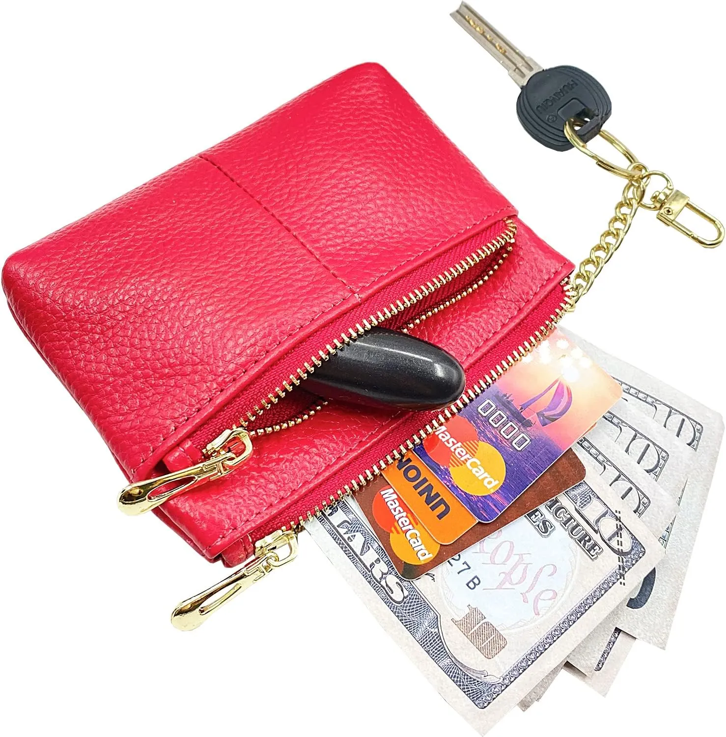 Beurlike Womens RFID Coin Purse Change Wallet Small Leather Card Holder Keychain