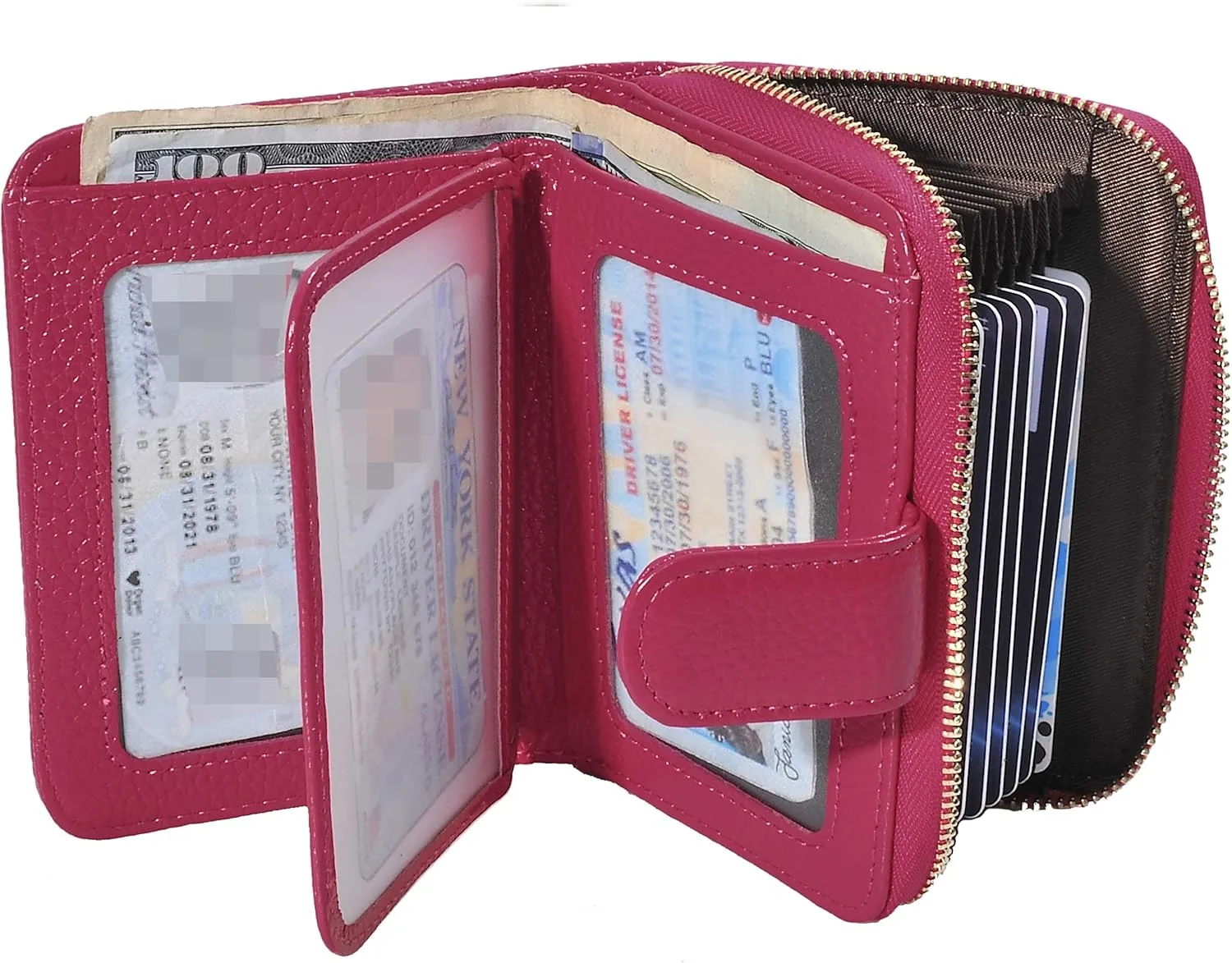 Beurlike Women's RFID Credit Card Wallet Organizer Case Leather Ladies Small Security Card Holder