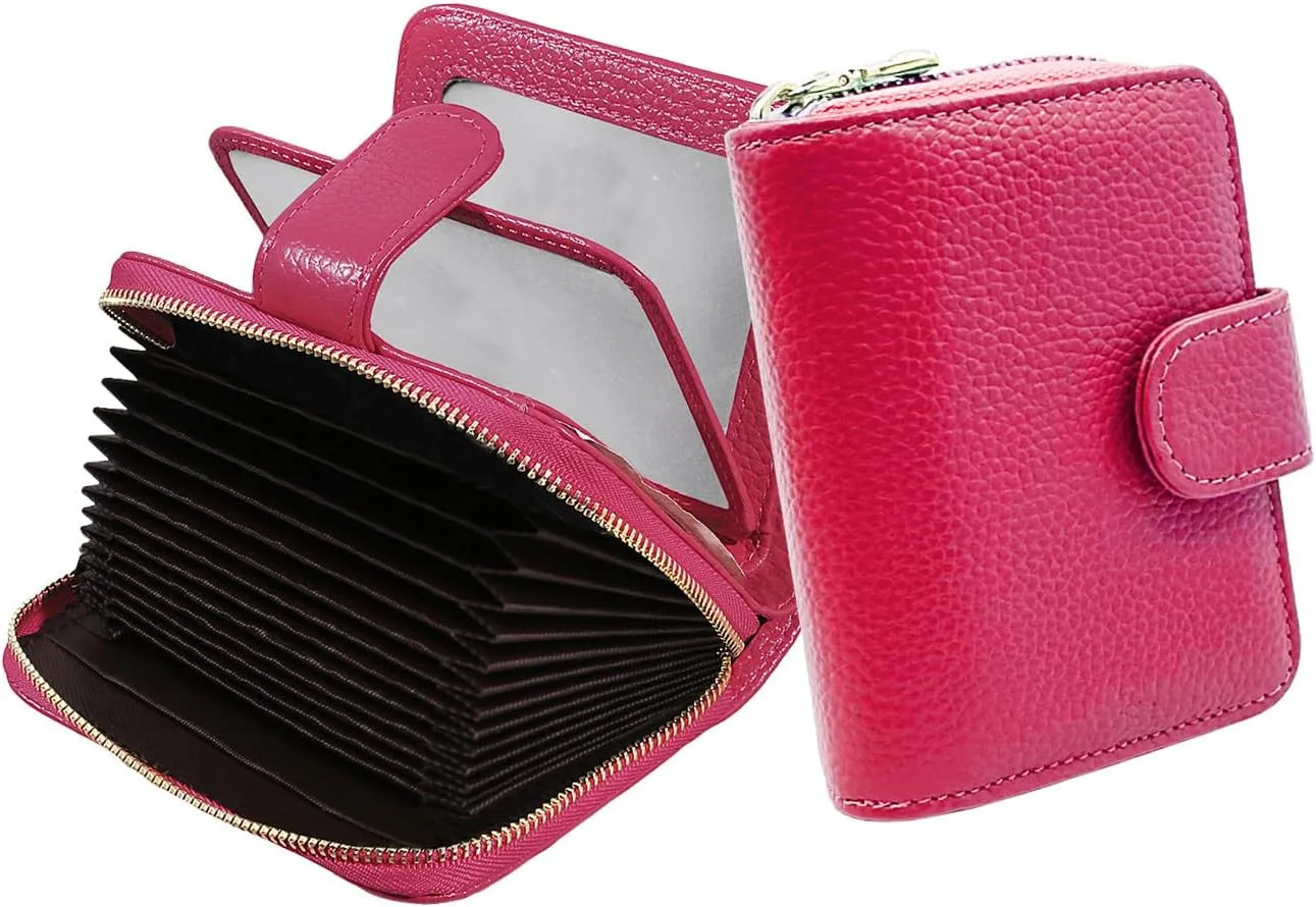 Beurlike Women's RFID Credit Card Wallet Organizer Case Leather Ladies Small Security Card Holder