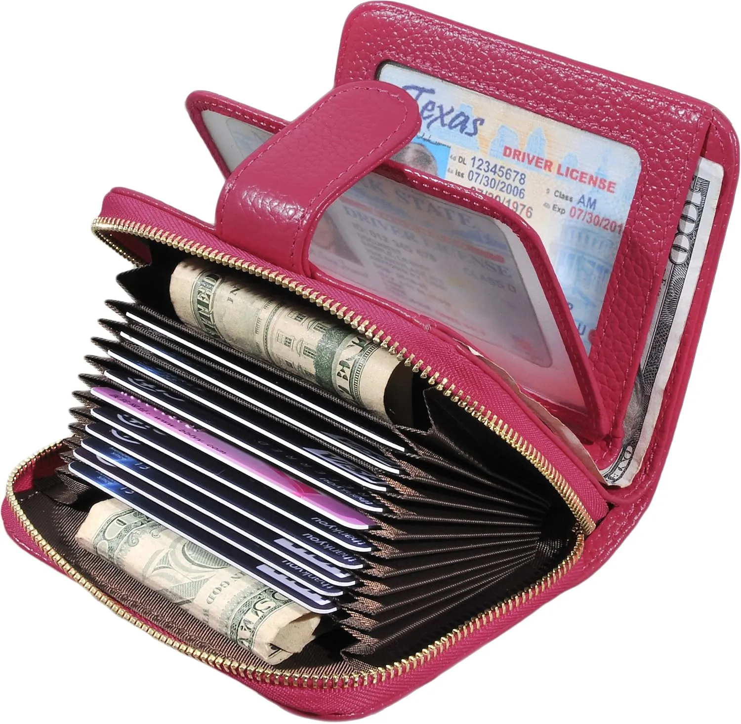 Beurlike Women's RFID Credit Card Wallet Organizer Case Leather Ladies Small Security Card Holder