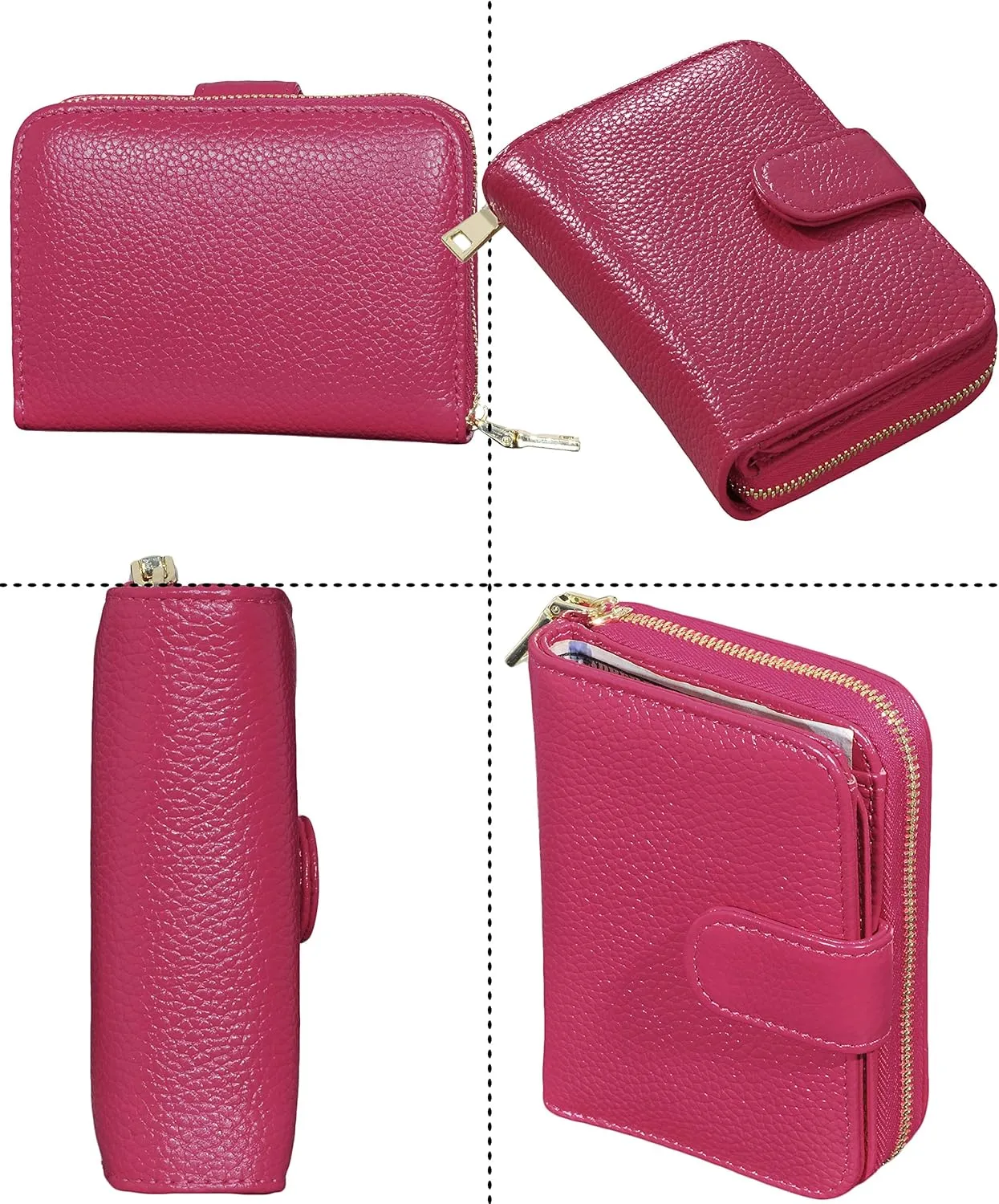 Beurlike Women's RFID Credit Card Wallet Organizer Case Leather Ladies Small Security Card Holder