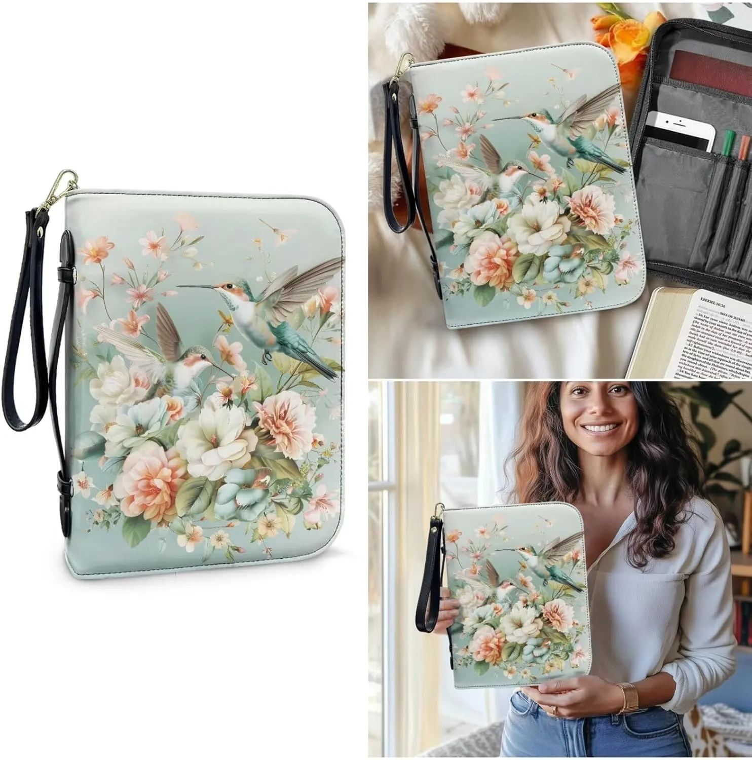 Bible Cover Case for Women Bible Bag With Bookmarks for Men Church Book Handbag for Girls Boys Study