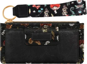 Bistup Wristlet Wallets Women - Cute Leather Ladies Teen Girls Credit Card Holder Keychain Large Capacity Flower Floral Rfid