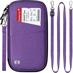 BKNOOU Passport Holder Family Rfid Blocking Travel Document Organizer,Travel Passport Wallet Multiple Passport Holder for Traveling,Family passport holder for 2 4 6 8,Passport Organizer for Men Women